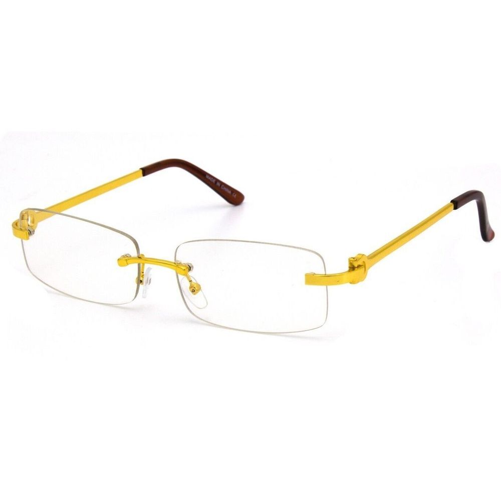 Fashion Men Sunglasses Small Gold Frame Rapper Shades Elegant Clear Eye‎ Glasses